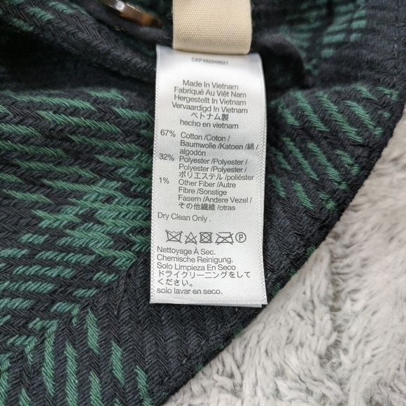 Madewell Jacket Women's XL Green Plaid Flannel Boxy Button Up Shirt Heavy - Picture 7 of 9